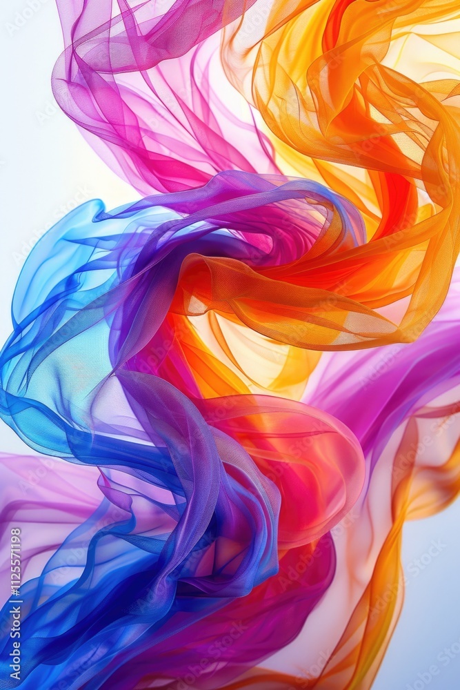 Aufkleber A detailed view of a vibrant textile with varied colors and patterns, ideal for use in design concepts or product promotions