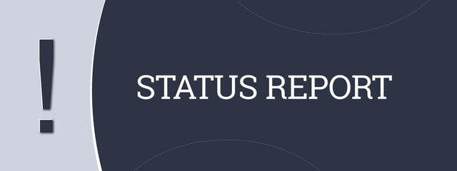 Status Report. A blue banner illustration with white text.