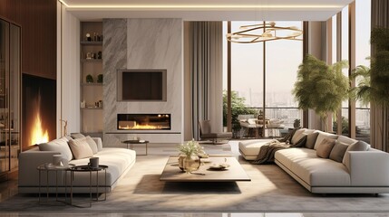 A photo of Simple and Elegant Group Living Space