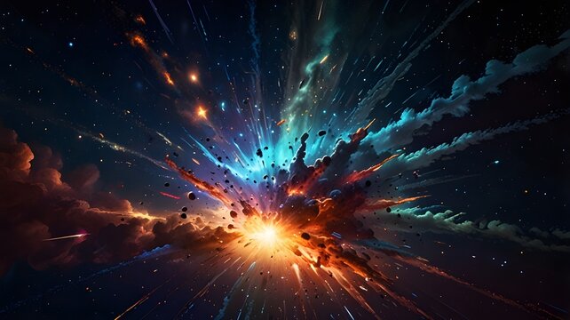star explotion in dark background