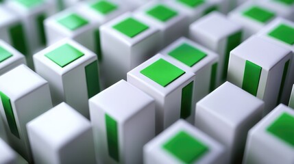 Obraz premium A group of green and white dominos stacked on top of each other, perfect for illustration or design