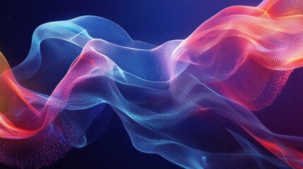 Fototapeta premium Abstract Colorful Wave Energy Flow, Dynamic Digital Art