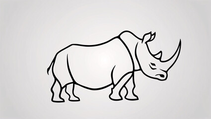 Obraz premium High-Impact Rhinoceros Horn Line Art Logo for Creative Companies