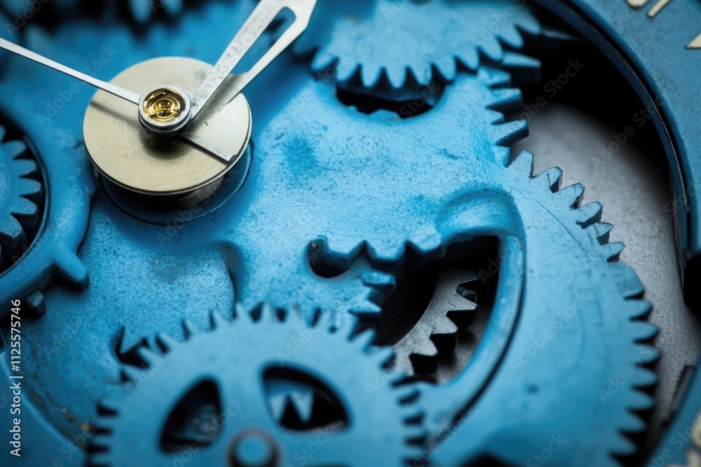 Poster a detailed shot of clockwork gears and mechanisms