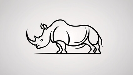 Fototapeta premium Refined Rhinoceros Horn Line Art Logo for Sophisticated Business Designs