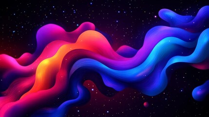 Vibrant Abstract Background with Ripples and Constellations