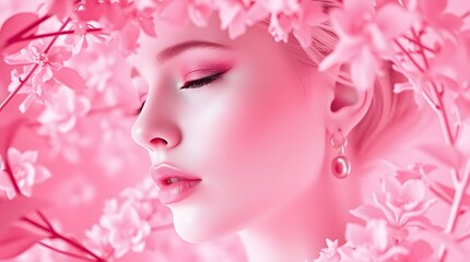 Naklejka premium Face model with makeup and hair style