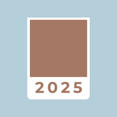 Mocha mousse color of the Year 2025 concept. Trendy abstract design with square frame on gray background. Brown tone, soft chocolate, coffee color. Vector illustration