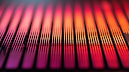 A colorful display of dots that are arranged in a row. The dots are of different sizes and colors, creating a vibrant and dynamic effect. Concept of energy and excitement