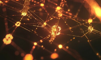 global fintech network concept with digital connections and currency symbols