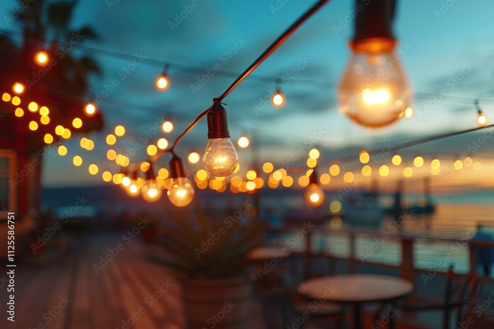 Aufkleber a string of lights hanging from above