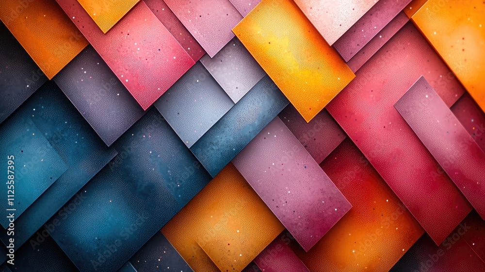 Poster a vibrant background featuring squares of various colors