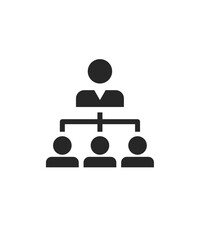 Corporate organization chart with business people stock illustration