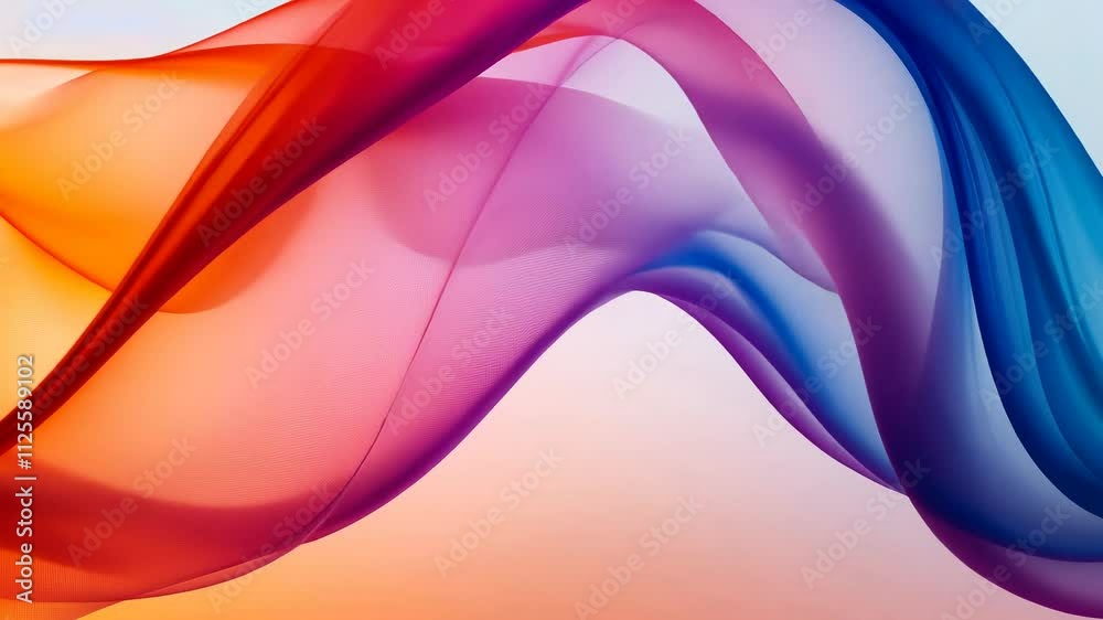 Aufkleber colorful abstract wave pattern with gradient hues, artistic design concept