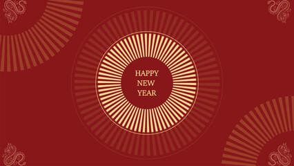 Chinese new year Vibrant New Year Celebration with Dragons isolated in red