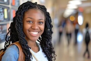 Portrait of a high school African American female student