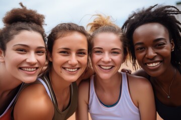 Obraz premium Portrait of a young female basketball team