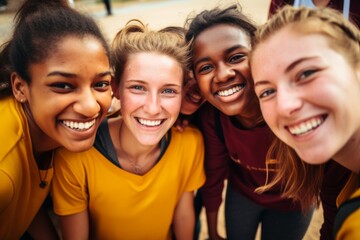 Obraz premium Portrait of a young female basketball team