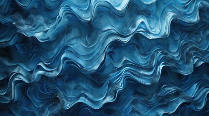 Obraz premium Abstract Blue Wavy Textured Fabric Design