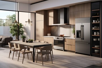Interior of a modern contemporary kitchen