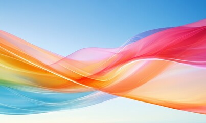 Vibrant Abstract Lines Against a Clear Blue Sky: A Play of Color and Perspective