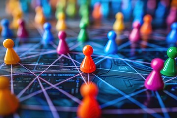 Pins on a board, details, close-up, closeup