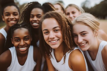 Obraz premium Portrait of a young female basketball team