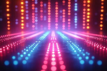 Fototapeta premium Abstract image of colorful lights illuminating a dark space