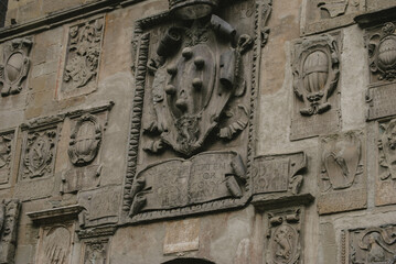 Medieval stone wall in Italy.
