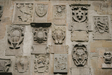 Medieval stone wall in Italy.