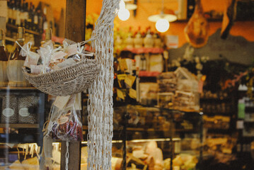 Italian grocery story in Italy.
