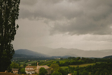 Italian landscape in a storm.
