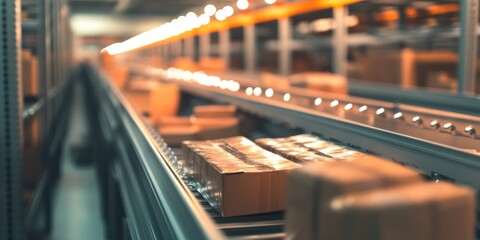 Industrial machinery transporting goods