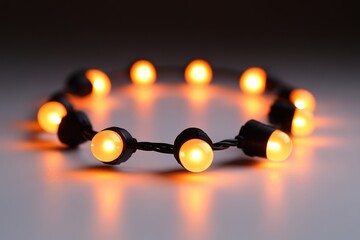 String lights on a table, ideal for decorative purposes or as a prop in photography and videography