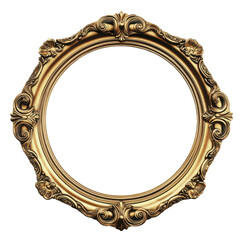 Ornate vintage gold picture frame with an oval design perfect for home decor and artistic displays