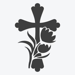 Christian Cross Vector Symbols in Flat Style