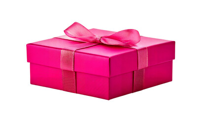 A Stunning Pink Gift Box with a Delicate Ribbon Bow, Perfectly Wrapped for a Special Occasion