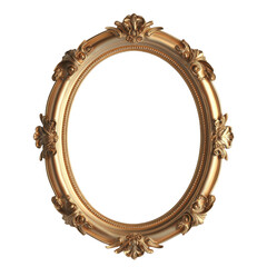Ornate vintage gold picture frame with an oval design perfect for home decor and artistic displays