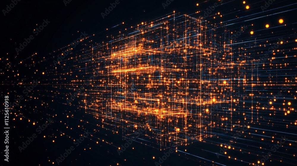 Poster digital data storage visualization with engaging graphics