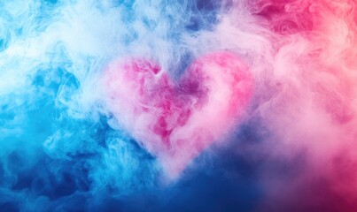 Obraz premium A heart is drawn in the smoke