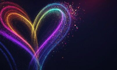 A heart made of colorful sparkles