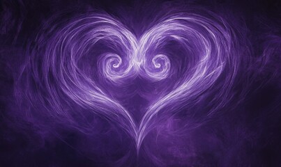 A purple heart with purple swirls