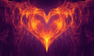 Fototapeta premium A heart made of fire