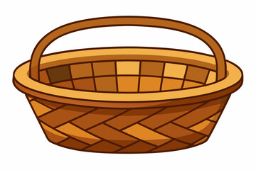 Obraz premium Empty wicker basket for bread on a white background vector art illustration