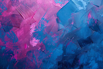 A background showcases an abstract blue and pink color scheme, highlighting the contrast between...