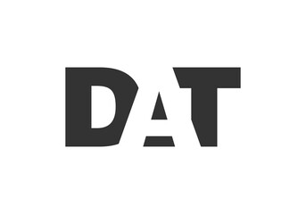 DAT logo design. Initial letter D A T bold font style for tech startups, consulting, corporate branding. Creative company name, headlines typography identity, trendy logotype.