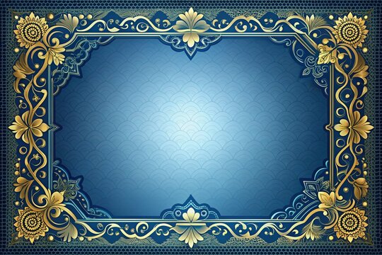 Elegant certificate template featuring a stunning blue and gold design, ideal for recognizing outstanding achievements and awards, adding a touch of sophistication to any accomplishment.