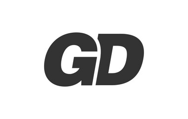 GD Techno Editable Font Logo For Corporate Branding. Bold, Futuristic Design With Unique Typographic Ideas. Minimal Custom Type And Dynamic Letter