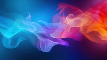 Abstract Colorful Swirling Smoke Design