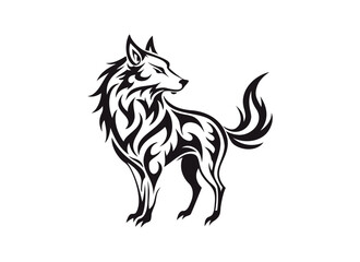 Obraz premium Tribal Wolf Tattoo Design Vector Illustration